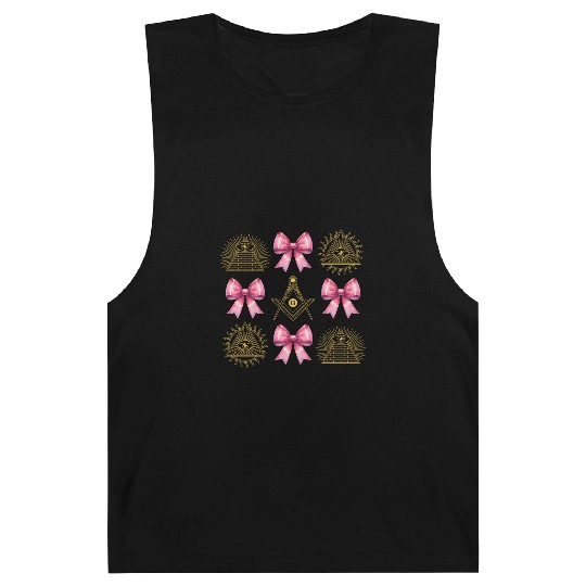 Coquette Bow Square Compass Freemasonry Mom Barnard Tanks