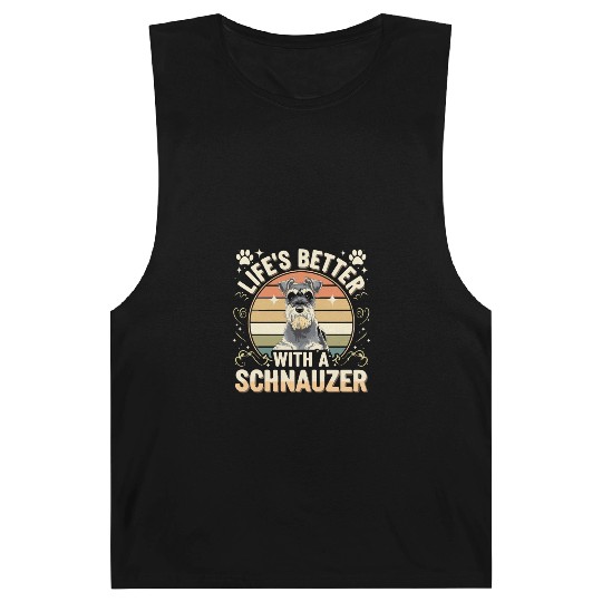 Life's Better With A Schnauzer Retro Dog Lover Barnard Tanks