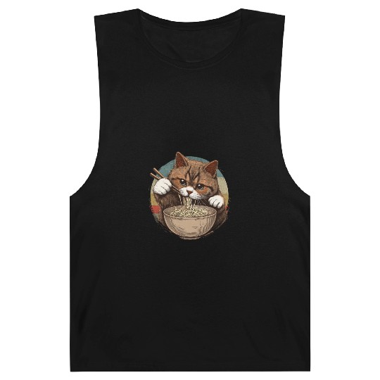 Vintage Noodle Cat,Ramen Foodie Lover Barnard Tanks