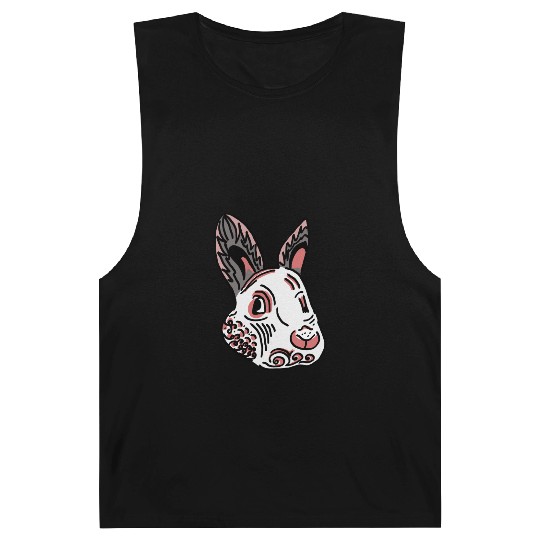 Fantasy Rabbit Face in Ethnic Strokes Barnard Tanks
