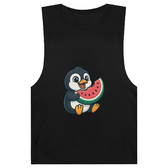 Penguin with Watermelon Summer Fruit Barnard Tanks