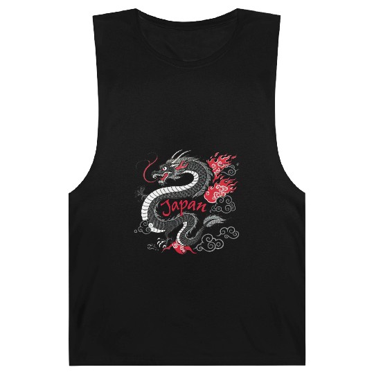 Majestic Japanese Dragon Tattoo Style Art design Barnard Tanks