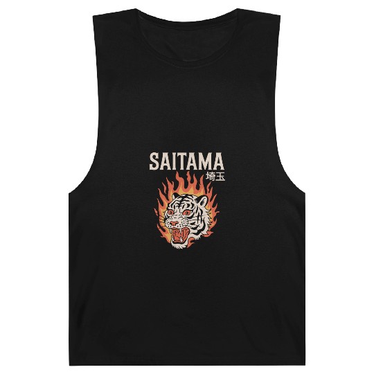 Vintage Saitama Barnard Tanks – Bold Tiger Tattoo Design