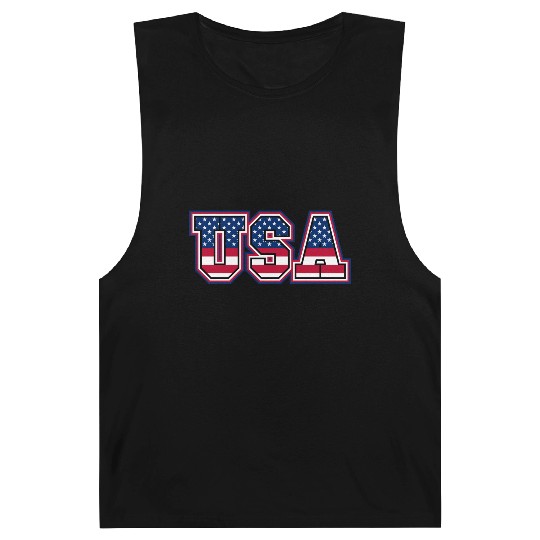 USA Letters with American Flag Pattern Barnard Tanks