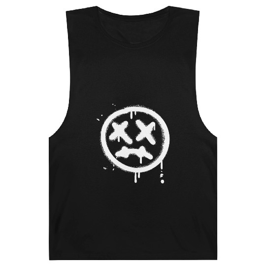 Sad Face Spray Paint Graffiti Barnard Tanks