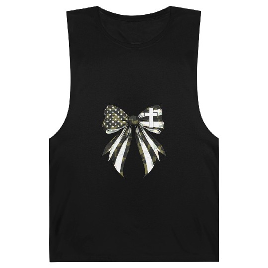 Coquette Bow Cross Faith Camouflage US Flag Pride Barnard Tanks
