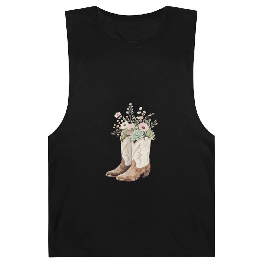 Boho Bloom Boots: Wildflower Cowgirl Style Barnard Tanks