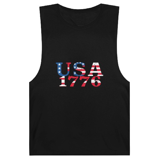 USA Established 1776 Stars Red White Blue Barnard Tanks
