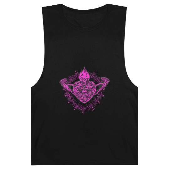 Sacred Heart Claddagh Symbol Pink Barnard Tanks