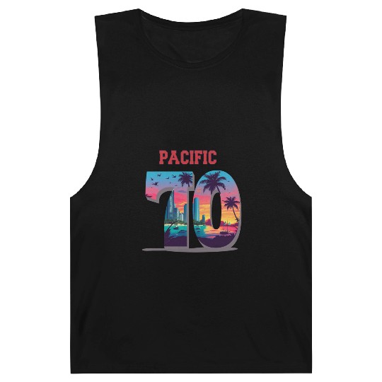 PACIFIC 70 – Tropical City Sunset Varsity Art Barnard Tanks
