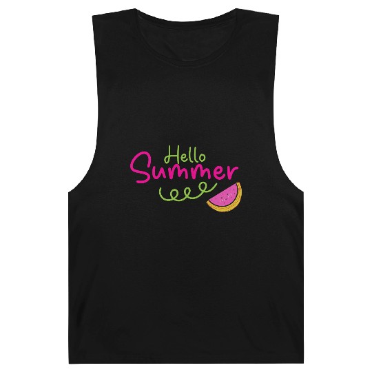 Hello Summer Cute Watermelon Barnard Tanks