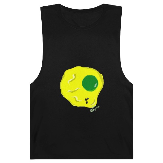 Yellow and green fried egg and flies Barnard Tanks