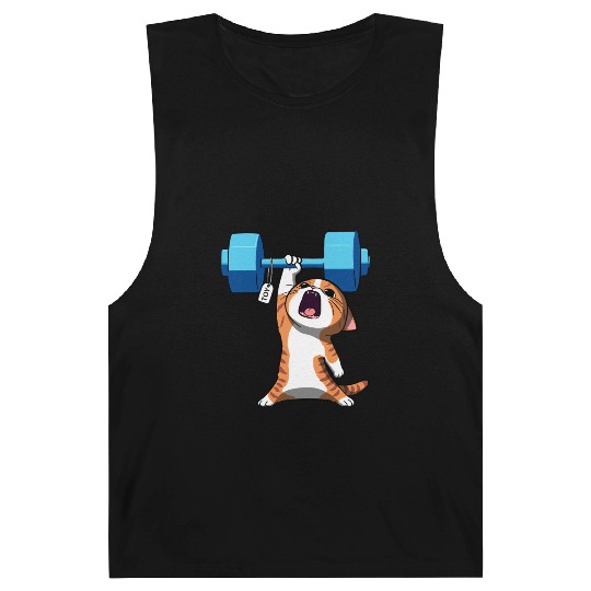 Workout Strength! Tiny Warrior Cat Huge Muscles. Barnard Tanks