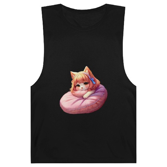 Neko Snoozing Under Sakura Barnard Tanks