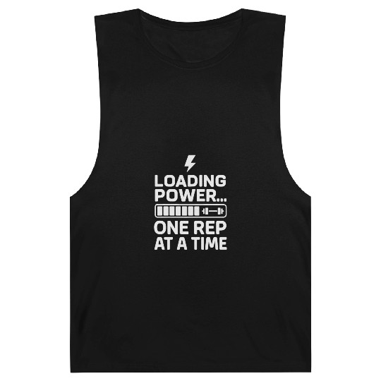 loading power funny gym quote with white text Barnard Tanks