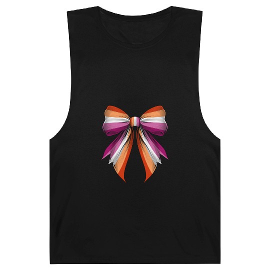 Coquette Bow Lesbian Pride Flag LGBTQ Barnard Tanks