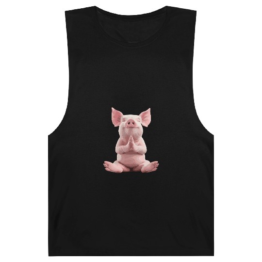 Peaceful Meditating Pig Artwork for Relaxation Barnard Tanks