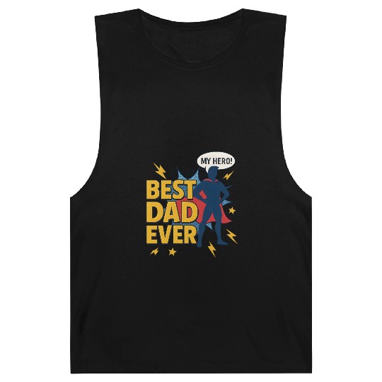 Best Dad ever superhero style Barnard Tanks