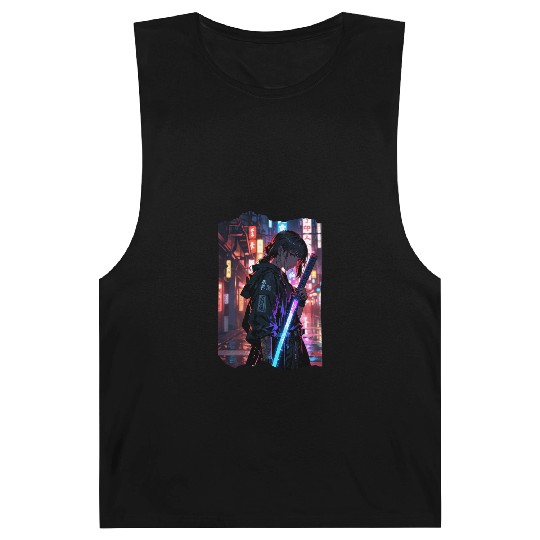 Cyberpunk Samurai Girl Barnard Tanks