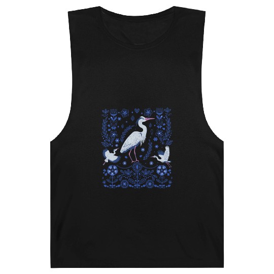 Great Blue Heron Folk Art Barnard Tanks