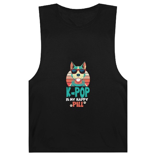 Kpop Happy Pill Corgi Dog Korean Pop Merch K-pop M Barnard Tanks