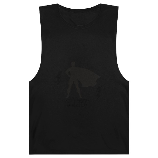 Superhero Dad Silhouette | Father's Day Hero Barnard Tanks