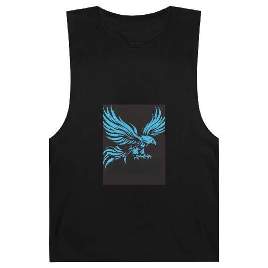 "Blue Tribal Eagle Art Design" Barnard Tanks