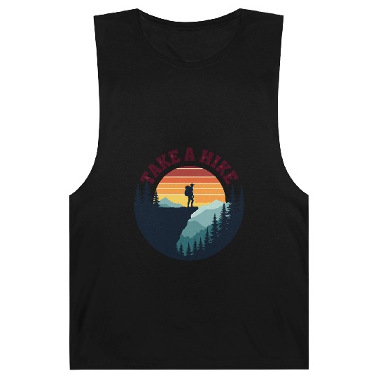 Take A Hike - Vintage Sunset Mountain Silhouette Barnard Tanks