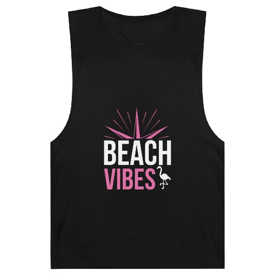 Pink Beach Vibes Quote Design Barnard Tanks