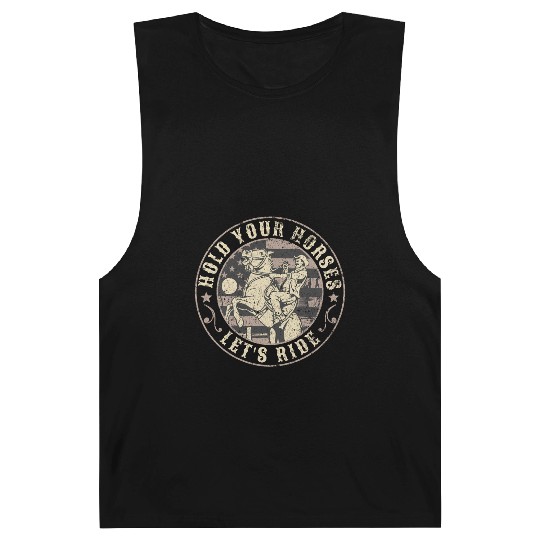 Hold Your Horses, Let's Ride – Retro Cowboy Barnard Tanks
