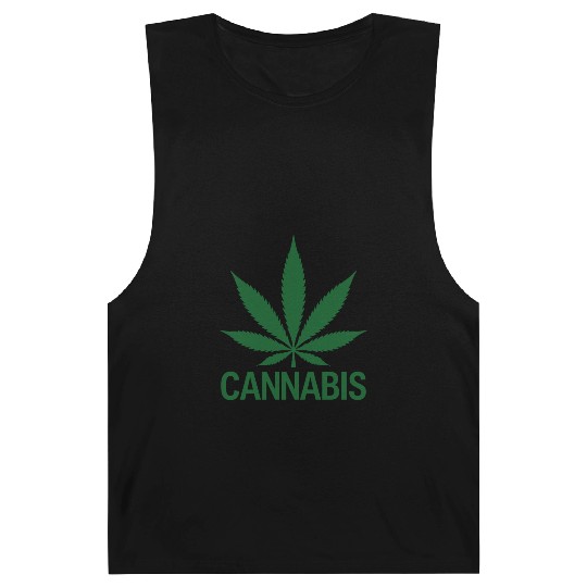 Cannabis Hemp Leaf Statement Green Look Barnard Tanks