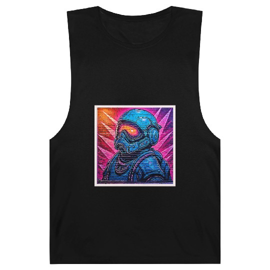 Neon Cyberpunk Astronaut Barnard Tanks