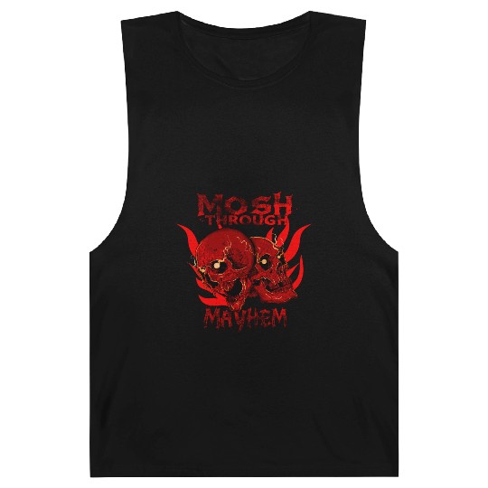 Mosh Through Mayhem Skull Design Barnard Tanks