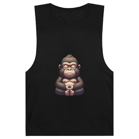 Cute gorilla yoga meditation inner peace cartoon Barnard Tanks