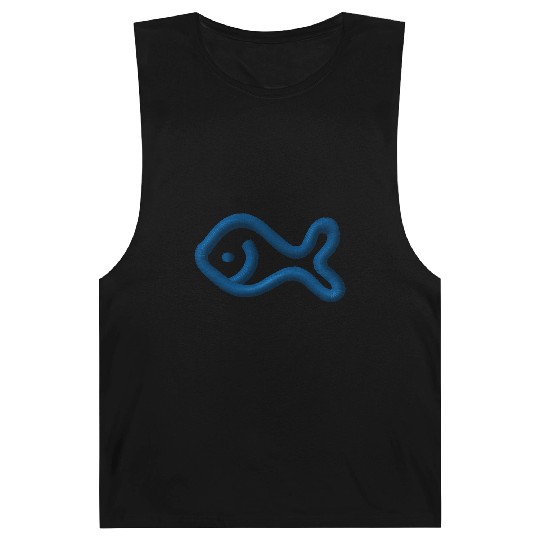 Fish embroidered Barnard Tanks