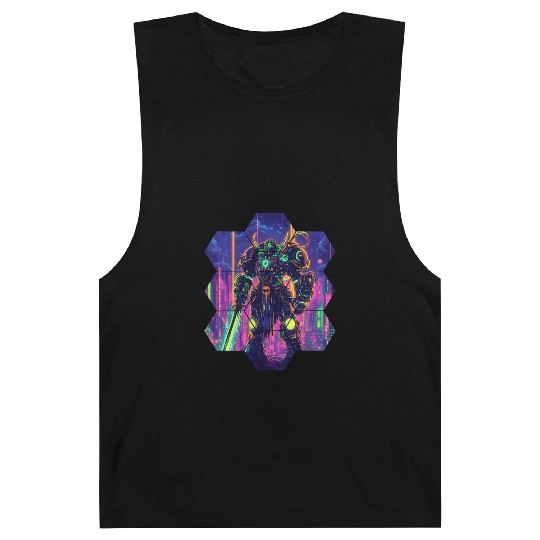 Bright Sci Fi Warrior In Neon Colors Barnard Tanks