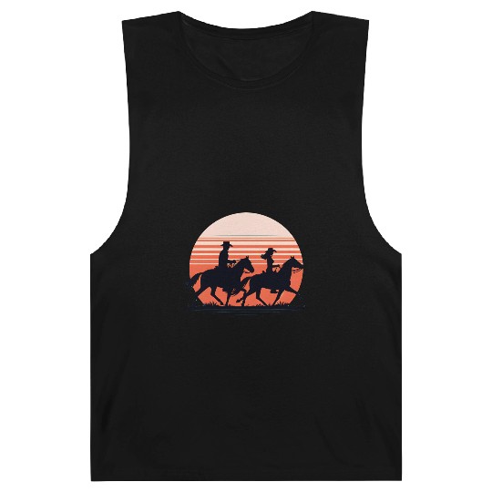 Equestrian Sunset Silhouette Barnard Tanks