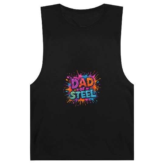 Dad of Steel – Playful Cartoon Typography Barnard Tanks
