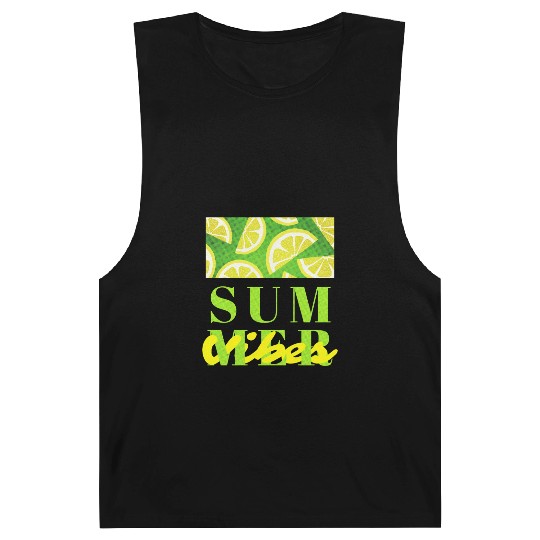 Lemon Fresh Summer Mood – Minimalist Citrus Art Barnard Tanks