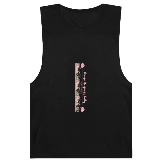 Choose Happiness Quote Design - Vertical Floral Barnard Tanks