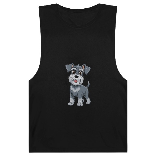 Adorable Schnauzer Pup Illustration With Big Eyes Barnard Tanks
