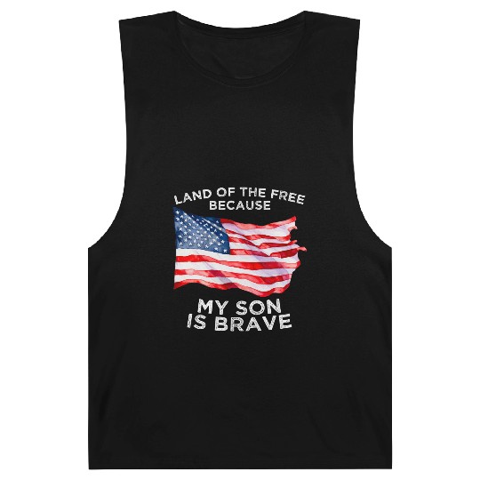 Land of the free because my son is brave USA Barnard Tanks