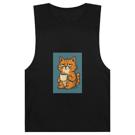 Grumpy Cat with Coffee Barnard Tanks