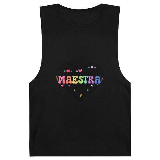 Teacher Maestra Spanish Teacher Heart Barnard Tanks
