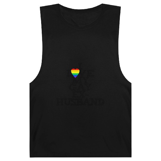 Rainbow Heart I Love My Gay Ex-Husband LGBTQ+ Ally Barnard Tanks
