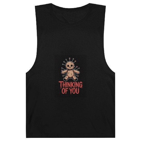 Voodoo Doll Humor – Thinking of You Dark Sarcastic Barnard Tanks