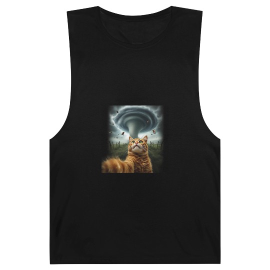 Funny Tornado Cat Selfie Flying Cow Meme Barnard Tanks