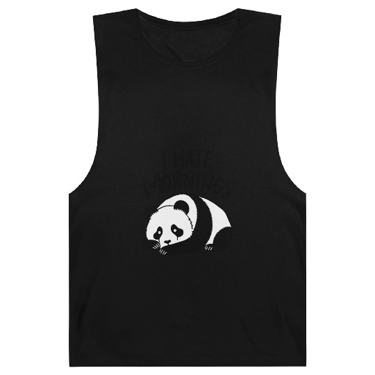 Panda I Hate Mornings Saying Barnard Tanks