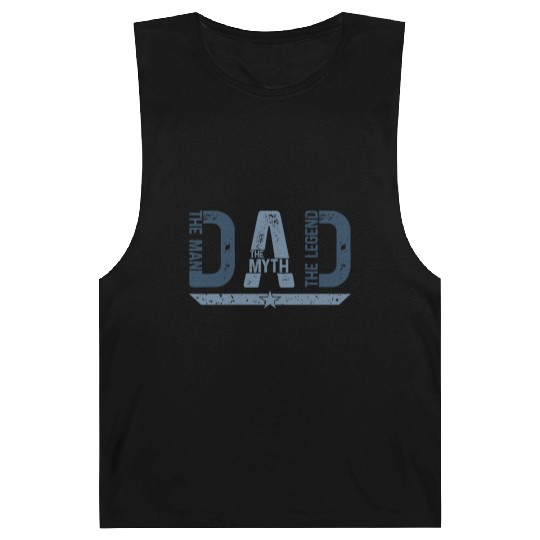 Dad The Man Myth Legend Vintage Style Barnard Tanks