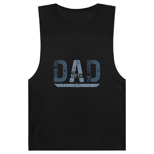 Dad The Man Myth Legend Vintage Style Barnard Tanks
